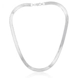 Sterling Silver Rhodium Plated Diamond Cut Strata Hbone 43cm Chain