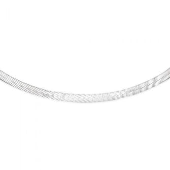Sterling Silver Rhodium Plated Diamond Cut Strata Hbone 43cm Chain