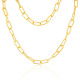 Sterling Silver Gold Plated Rectangle Twistlink 45cm Chain
