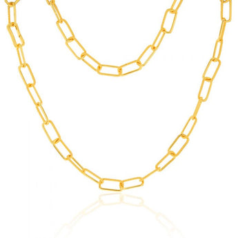 Sterling Silver Gold Plated Rectangle Twistlink 45cm Chain
