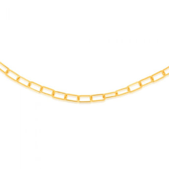 Sterling Silver Gold Plated Rectangle Twistlink 45cm Chain