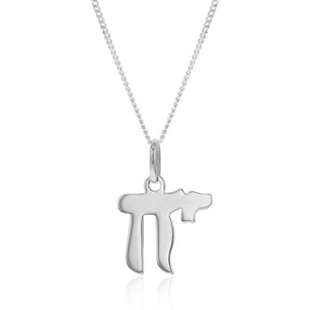 Sterling Silver Rhodium Plated Chi/ Life Pendant