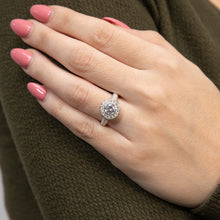 Load image into Gallery viewer, Sterling Silver Rhodium Plated Cubic Zirconia On Fancy Round Ring