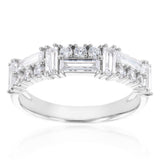 Sterling Silver Rhodium Plated Cubic Zirconia Fancy Ring