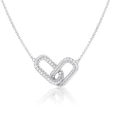 Sterling Silver Rhodium Plated Cubic Zirconia On Interconnecting Links 40+5cm Chain