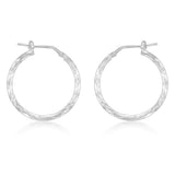 Sterling Silver Twisted 20mm Hoop Earrings