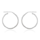 Sterling Silver Diamond Cut 20mm Hoop Earrings