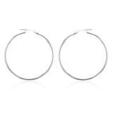 Sterling Silver Diamond Cut 40mm Hoop Earrings