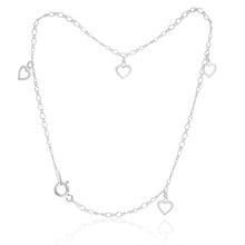 Load image into Gallery viewer, Sterling Silver Heart Charm On 26cm Anklet
