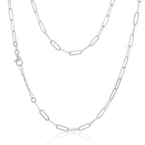 Sterling Silver Paper Clip 42+3cm Chain