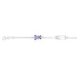Sterling Silver Coloured Teddy Fancy ID 16cm Baby Bracelet