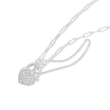 Sterling Silver Fancy 19cm Padlock Bracelet