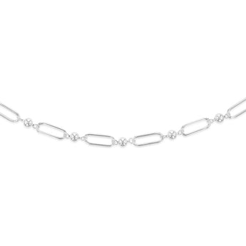 Sterling Silver Link And Ball Fancy 70cm Chain