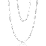 Sterling Silver Paperclip 70cm Chain