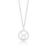 Sterling Silver Round Zodiac/Star Sign Tarus Pendant