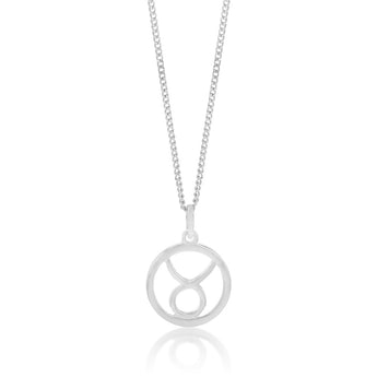 Sterling Silver Round Zodiac/Star Sign Tarus Pendant