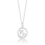 Sterling Silver Round Zodiac/Star Sign Capricorn Pendant