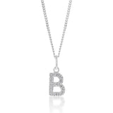 Sterling Silver Cubic Zirconia Initial "B" Pendant