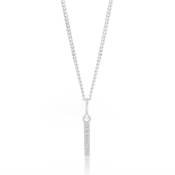 Sterling Silver Cubic Zirconia Initial "I" Pendant
