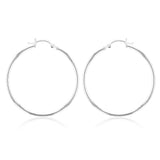 Sterling Silver Plain Round 40mm Hoop Earrings