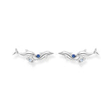 Thomas Sabo Sterling Silver Ocean Dolphin Blue Cubic Zirconia Earrings