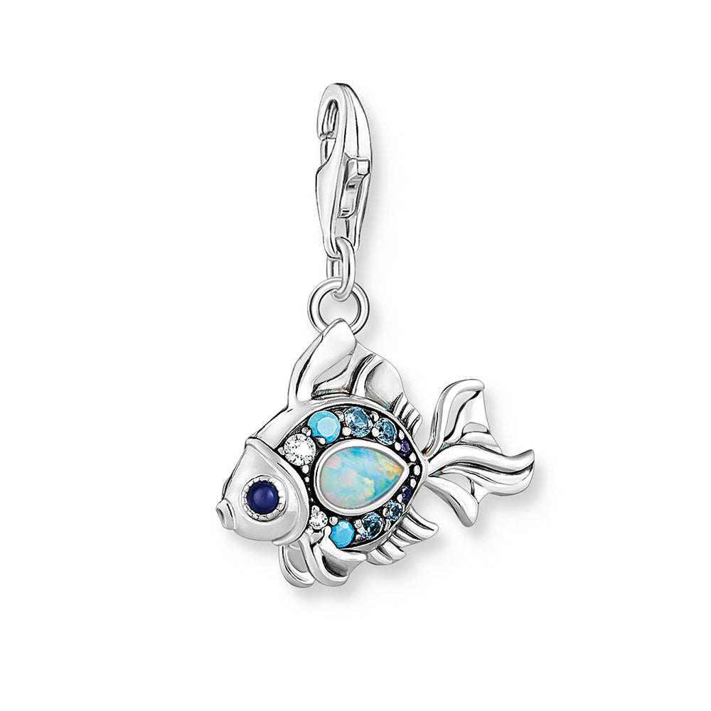 Thomas Sabo Sterling Silver Blue Spinel Fish Charm
