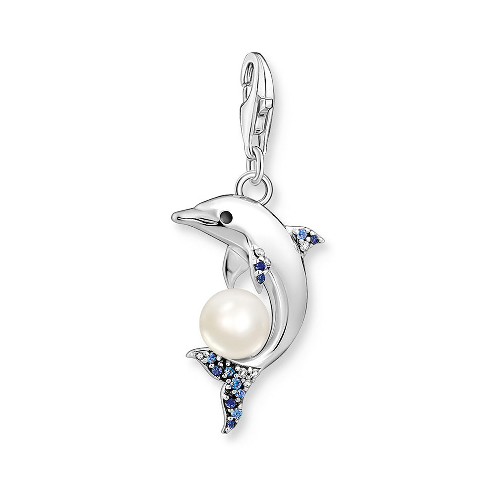 Thomas Sabo Sterling Silver Pearl Dolphin Charm