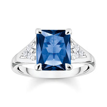 Load image into Gallery viewer, Thomas Sabo Blue Cubic Zirconia Sterling Silver Ring