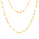 Sterling Silver Gold Plated Paperclip 110 Gauge 60cm Chain