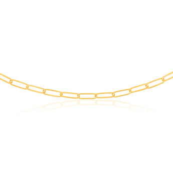 Sterling Silver Gold Plated Paperclip 110 Gauge 70cm Chain