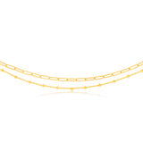 Sterling Silver Gold Plated Fancy 32/36+3cm Chain
