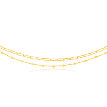 Sterling Silver Gold Plated Fancy 32/36+3cm Chain