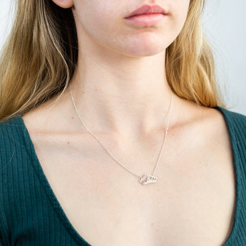 Sterling Silver Cubic Zirconia Crown Pendant on 43+2cm Chain