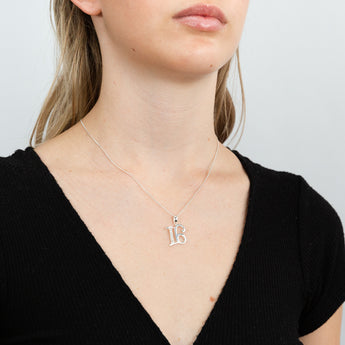 Sterling Silver Cubic Zirconia On Number "16" Pendant