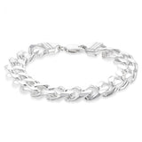 Sterling Silver Bevelled Curb 350 Gauge 21cm Bracelet