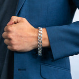 Sterling Silver Bevelled Curb 350 Gauge 21cm Bracelet