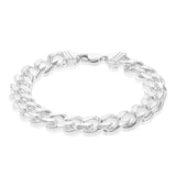 Sterling Silver Bevelled Curb 350 Gauge 24cm  Bracelet