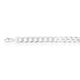 Sterling Silver Bevelled Curb 350 Gauge 24cm  Bracelet