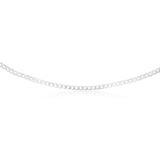 Sterling Silver Bevelled Curb 120 Gauge 60cm Chain
