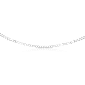 Sterling Silver Bevelled Curb 120 Gauge 60cm Chain