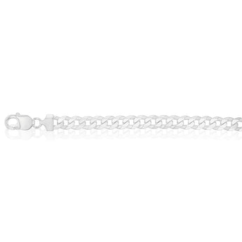 Sterling Silver Beveled Curb 200Gauge 21cm Bracelet