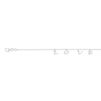 Sterling Silver Love Charm 16+3cm Bracelet