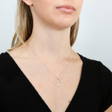 Sterling Silver Cubic Zirconia Cursive Initial "S" Pendant
