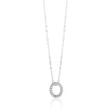 Sterling Silver Cubic Zirconia Initial "O" Pendant On 39+3cm Chain