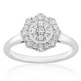 Sterling Silver 1/4 Carat Diamond Ring