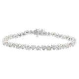 Sterling Silver 1/5 Carat Diamond Heart Bracelet 18.5cm