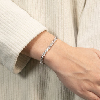 Sterling Silver 1/4 Carat Diamond Bracelet 17.5cm
