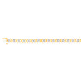 Gold Plated Sterling Silver 1/4 Carat Diamond Hugs and Kisses Bracelet 18.5cm