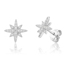 Load image into Gallery viewer, Sterling Silver Cubic Zirconia Star Stud Earrings