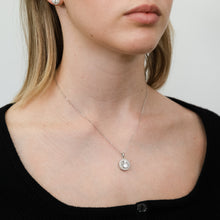 Load image into Gallery viewer, Sterling Silver Natural White Sapphire Pendant and Earring Set